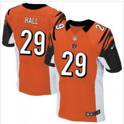 Nike Cincinnati Bengals #29 Leon Hall Orange Alternate Mens Stitched NFL Elite Jersey