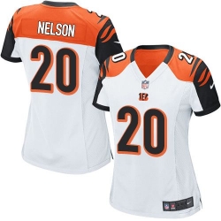 Nike Bengals #20 Reggie Nelson White Womens Stitched NFL Elite Jersey