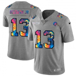 Cleveland Browns 13 Odell Beckham Jr  Men Nike Multi Color 2020 NFL Crucial Catch NFL Jersey Greyheather