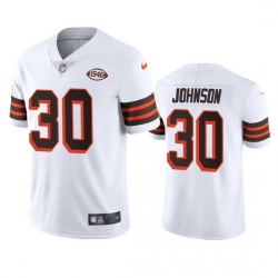 Cleveland Browns 30 D 27Ernest Johnson Nike 1946 Collection Alternate Vapor Limited NFL Jersey  White