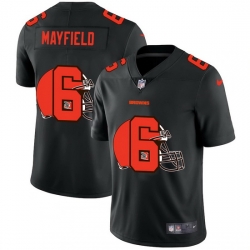 Cleveland Browns 6 Baker Mayfield Men Nike Team Logo Dual Overlap Limited NFL Jersey Black