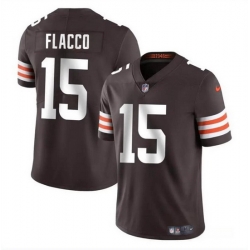 Men Cleveland Browns 15 Joe Flacco Brown Vapor Untouchable Limited Stitched Jersey