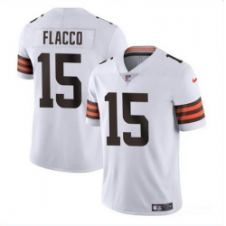 Men Cleveland Browns 15 Joe Flacco White Vapor Untouchable Limited Stitched Jersey