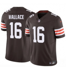 Men Cleveland Browns  16 Tylan Wallace Brown 2026 F U S E  Vapor Limited Stitched Football Jersey