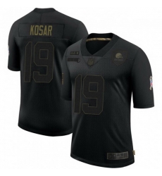 Men Cleveland Browns 19 Bernie Kosar Black 2020 Salute To Service Limited Jersey