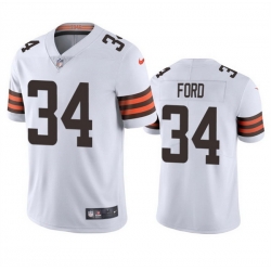 Men Cleveland Browns 34 Jerome Ford White Vapor Limited Stitched Jersey