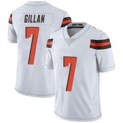 Men Cleveland Browns 7 Jamie Gillan White Limited Vapor Untouchable Nike Jersey