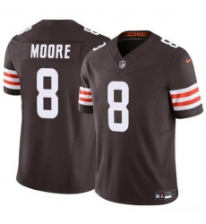 Men Cleveland Browns 8 Elijah Moore Brown 2023 F U S E Vapor Limited Stitched Football Jersey