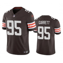 Men Cleveland Browns 95 Myles Garrett Brown 2023 F U S E  Vapor Untouchable Limited Stitched Jersey