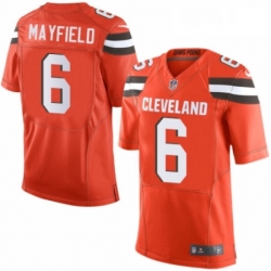 Mens Nike Cleveland Browns 6 Baker Mayfield Elite Orange Alternate NFL Jersey