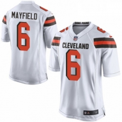 Mens Nike Cleveland Browns 6 Baker Mayfield Game White NFL Jersey