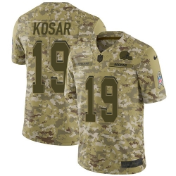Nike Browns #19 Bernie Kosar Camo Men Stitched NFL Limited 2018 Salute To Service Jersey