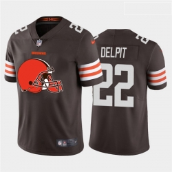 Nike Browns 22 Grant Delpit Brown Team Big Logo Vapor Untouchable Limited Jersey