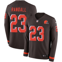 Nike Browns #23 Damarious Randall Brown Team Color Men Stitched NFL Limited Therma Long Sleeve Jersey