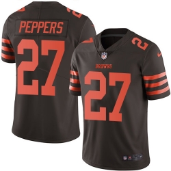 Nike Browns #27 Jabrill Peppers Brown Mens Stitched NFL Limited Rush Jersey