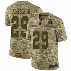 Nike Browns #29 Duke Johnson Jr Camo Mens Stitched NFL Limited 2018 Salute To Service Jersey