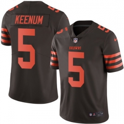 Nike Browns 5 Case Keenum Brown Men Stitched NFL Limited Rush Jersey