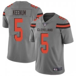 Nike Browns 5 Case Keenum Gray Men Stitched NFL Limited Inverted Legend Jersey