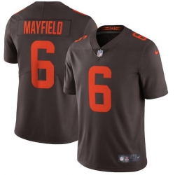 Nike Browns 6 Baker Mayfield Brown Alternate 2020 New Vapor Untouchable Limited Jersey