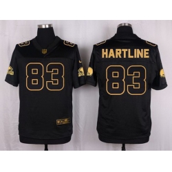 Nike Browns #83 Brian Hartline Black Mens Stitched NFL Elite Pro Line Gold Collection Jersey