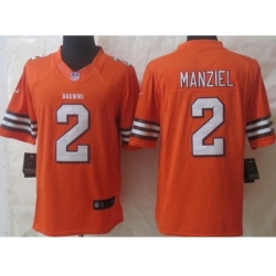 Nike Cleveland Browns 2 Johnny Manziel Orange Limited NFL Jersey