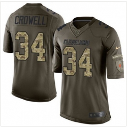 Nike Cleveland Browns #34 Isaiah Crowell Green Men 27s Stitched NFL Limited Salute to Service Jersey