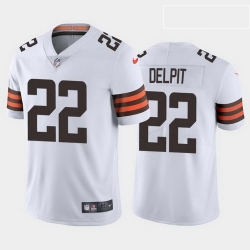 men grant delpit cleveland browns white vapor limited jersey 