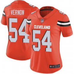 Browns 54 Olivier Vernon Orange Alternate Womens Stitched Football Vapor Untouchable Limited Jerse