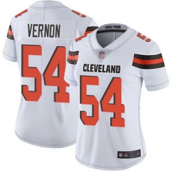 Browns 54 Olivier Vernon White Womens Stitched Football Vapor Untouchable Limited Jersey