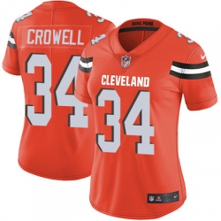 Nike Browns #34 Isaiah Crowell Orange Alternate Womens Stitched NFL Vapor Untouchable Limited Jersey