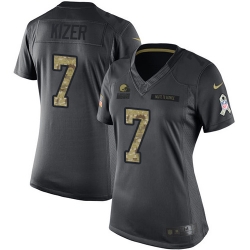 Nike Browns #7 DeShone Kizer Black Womens Stitched NFL Limited 2016 Salute to Service Jersey