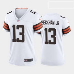 Women Cleveland Browns 13 Odell Beckham Jr 2020 Alternate Vapor Limited Jersey White