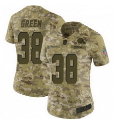 Women Cleveland Browns 38 A.J. Green Brown 2018 Saluto To Service Limited Jersey