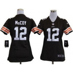 Women Nike Cleveland Browns 12 Colt Mccoy Brown Nike NFL Jerseys