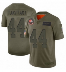 Womens Cleveland Browns 44 Sione Takitaki Limited Camo 2019 Salute to Service Football Jersey