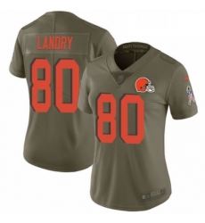 Womens Nike Cleveland Browns 80 Jarvis Landry Limited Olive 2017 Salute to Service NFL Jersey