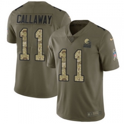 Browns 11 Antonio Callaway Olive Camo Youth Stitched Football Limited 2017 Salute to Service Jersey