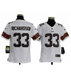 Nike Youth NFL Cleveland Browns #33 Trent Richardson White Jerseys