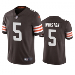 Youth Cleveland Browns 5 Jameis Winston Brown Vapor Limited Stitched Football Jersey