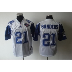 Dallas Cowboys 21 Deion Sanders White Throwback 75th white