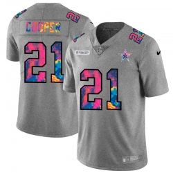 Dallas Cowboys 21 Ezekiel Elliott Men Nike Multi Color 2020 NFL Crucial Catch NFL Jersey Greyheather