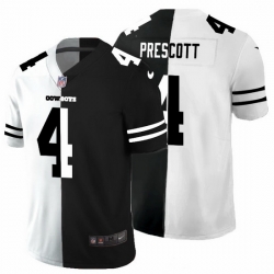 Dallas Cowboys 4 Dak Prescott Men Black V White Peace Split Nike Vapor Untouchable Limited NFL Jersey