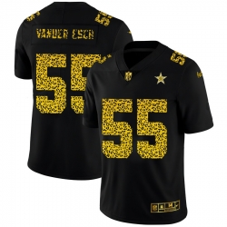 Dallas Cowboys 55 Leighton Vander Esch Men Nike Leopard Print Fashion Vapor Limited NFL Jersey Black