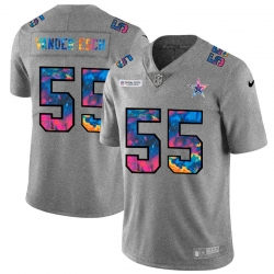 Dallas Cowboys 55 Leighton Vander Esch Men Nike Multi Color 2020 NFL Crucial Catch NFL Jersey Greyheather