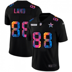 Dallas Cowboys 88 CeeDee Lamb Men Nike Multi Color Black 2020 NFL Crucial Catch Vapor Untouchable Limited Jersey