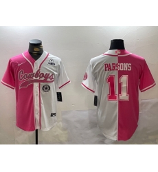 Men Dallas Cowboys 11 Micah Parsons 2024 Arctic white red Stitched Baseball Jersey 7