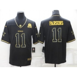 Men Dallas Cowboys 11 Micah Parsons Black Golden Edition Limited Stitched Jersey