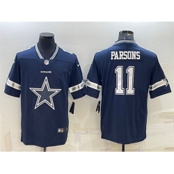 Men Dallas Cowboys 11 Micah Parsons Navy Team Big Logo Limited Stitched Jersey