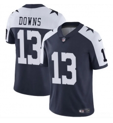 Men Dallas Cowboys  13 Caleb Downs Navy White 2026 Draft Thanksgiving Vapor Untouchable Limited Stitched Football Jersey