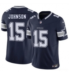 Men Dallas Cowboys  15 Tyler Johnson Navy 2026 F U S E Vapor Untouchable Limited Stitched Football Jersey